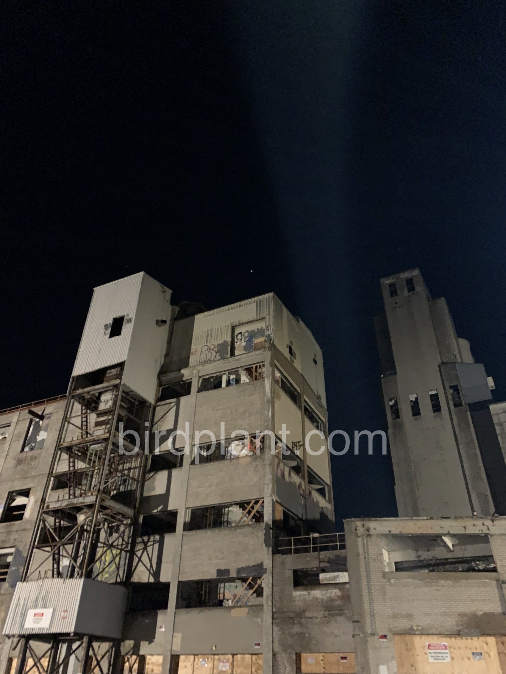 Abandoned Mill At Night